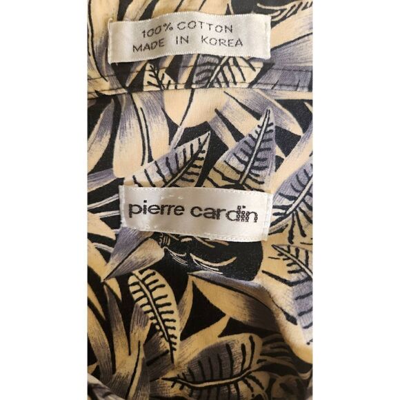 Pierre Cardin VTG. Cotton Blk, Grey, Cream SS Shirt, Tropical  Elephant Prt,  XX - Picture 7 of 9